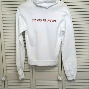 American Apparel Y2K I'm Big In Japan Graphic Hoodie, White, Sz S